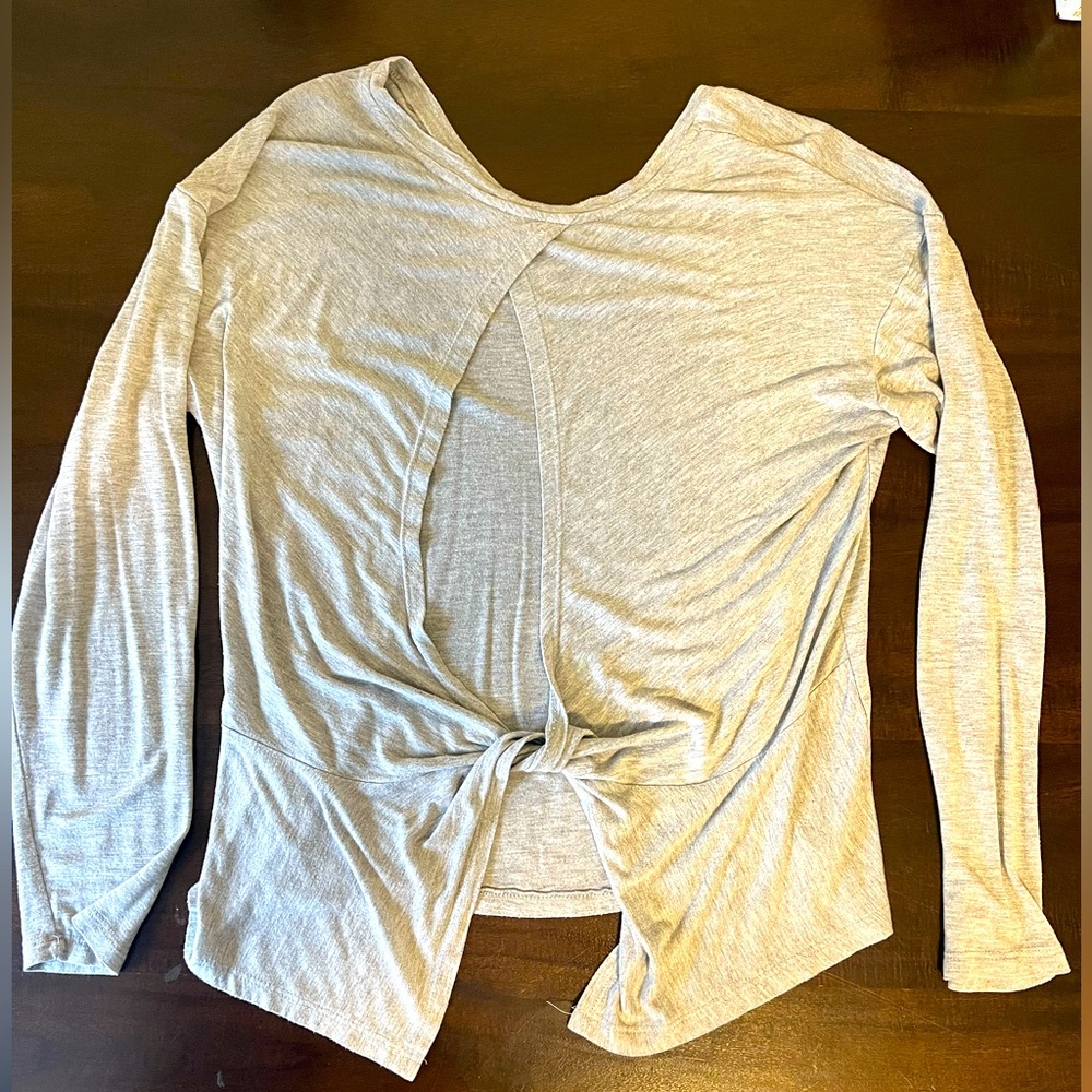 Twist tie open back long sleeve